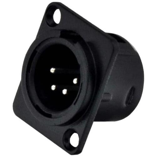 High quality 20pcs/lot NC4MD-L-B-1 Black 4-Pin XLR Chassis Panel Mount