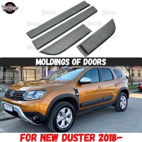 Guard covers on doors for Dacia Duster 2018- ABS plastic accessories moldings protective plate scratches car styling tuning