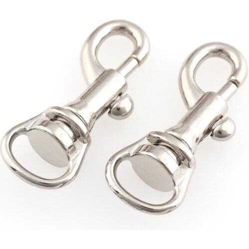 20pcs/lot Diving Clamps Swivel Eye Snap 10mm Swivel Hook Single Ended Eye Bolt Hook Buckle Silver