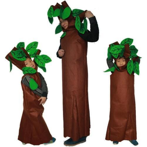 Adults and Kids Halloween Party Green Costumes Childrens Trees Cosplay Clothes Party Costume Family Suit