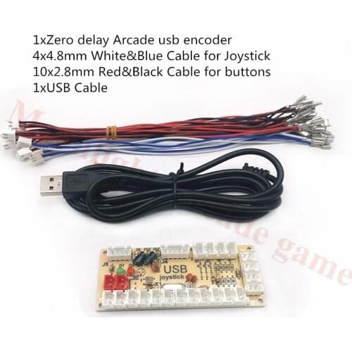 1 Set 5V Zero Delay Arcade Game USB Encoder to PC Joystick push buttons kit For PC MAME Raspberry Pi Retropie Projects