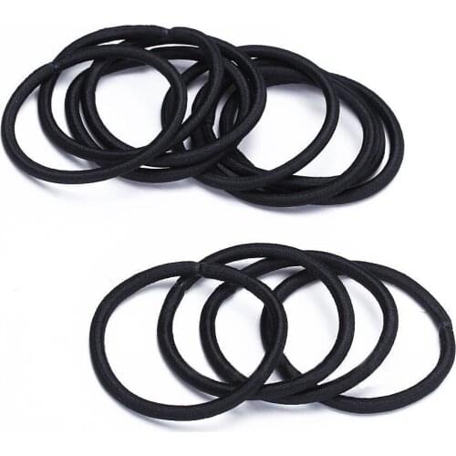 12pcs/lot Women Elastic Hair Rubber Band Black Hair Rope Ponytail Holder Girl Hair Accessories Tie Gum Nylon Black