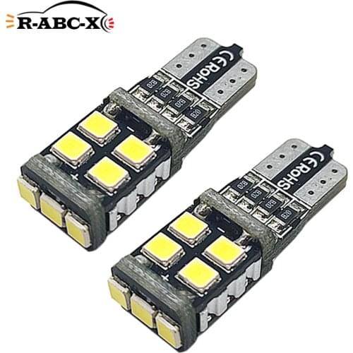 RUIANDSION 2 Pcs Canbus T10 W5W 330Lm 2835SMD Car Dome Light Side Lamp Auto Clearance Parking Bulb 12V Red White Yellow No Error