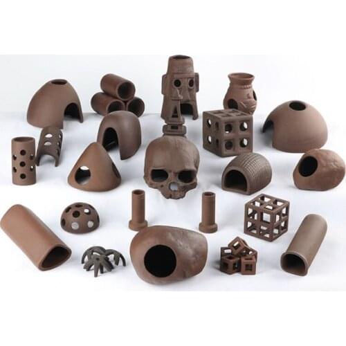 5pcs Ceramic Aquarium Fish Shrimps Shelter House Aquarium Decoration Scorpion House Canister Simulation Stone Fish Tank Decor