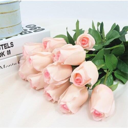 5Pcs Artificial Roses Flowers Real Touch Flower Moisturizing Rose For Home Decoration Floral Wedding Bouquet Flower Arrangement