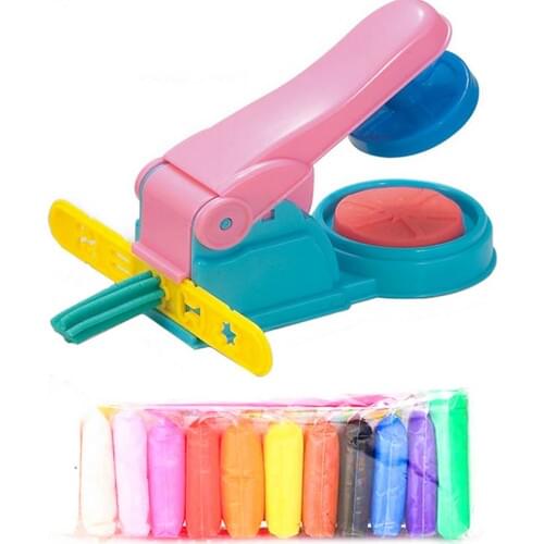 7pcs Children DIY Play Dough Clay Mold Machine Tools with 12pcs Plasticine Polymer Clay Toys for Kids Educational Plasticine Toy