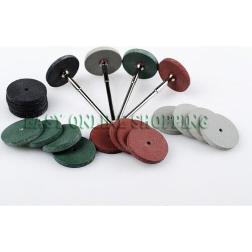 80Pcs Mixed Dental Lab Polishing Wheels + 20Pcs Mandrel Shank Rotary Tool Wheels New