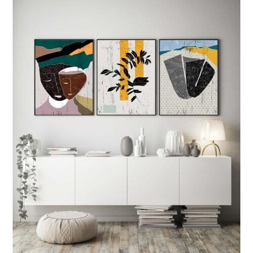 Abstract African Face Portrait Poster Prints Canvas Oil Painting Art Wall Pictures Home Decor No Frame