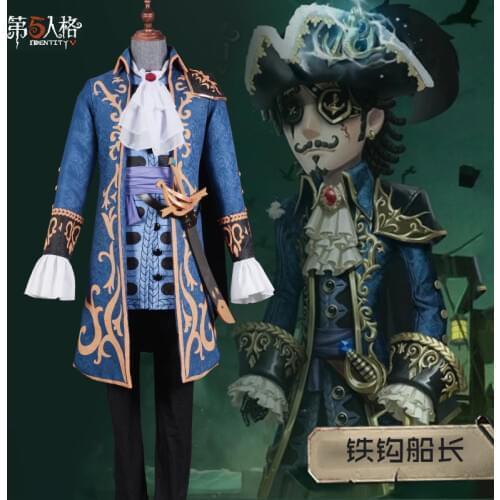 Anime! Game Identity V Captain Hook New Skin Gorgeous Uniform Cosplay Costume Halloween Carnival Suit For Men Free Shipping