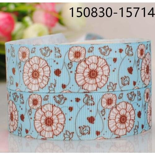 Free shipping 50 yards 1 " 25 mm good selling Japanese flower pattern printed grosgrain tape ribbon DIY hair bow