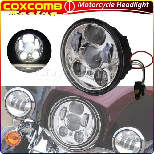 Motorcycle DRL 5.75'' Headlight Hi&Lo Beam LED HeadLamp For Harley Sportster Dyna Softail XL1200 883 FXD FXS FXR Projector Light