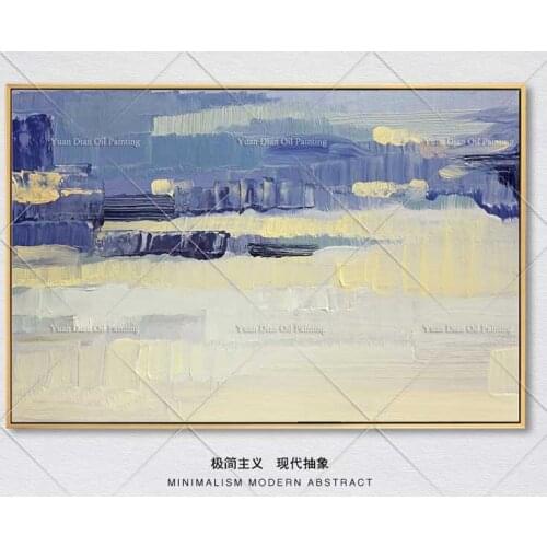 Blue Sky Complex Large Handpainted Abstract Landscape Oil Painting On Canvas Wall Art Wall Pictures For Living Room Home Decor