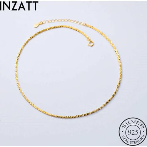 INZATT Real 925 Sterling Silver Pendant Choker Necklace For Fashion Women Minimalist Fine Jewelry Bohemia Accessories