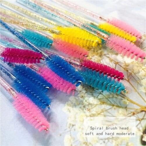 10/30/50pcs Cosmetic Crystal Eyelash Brush Disposable Make Up Brushes Extension Eyebrow Brushes Mascara Wands Applicator Tools