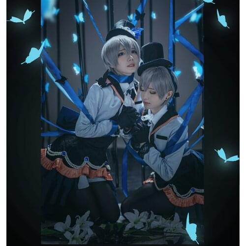 Amine Black Butler Ciel Phantomhive Gemini Cosplay Costume Gothic Suits Women Dress Ciel Halloween Costumes
