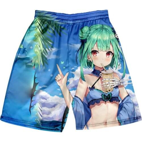 HOLOLIVE VTuber Uruha Rushia 3D Print Summer Holiday Women/Men Elastic Waist Japan Streetwear Shorts Kawaii Beach Shorts