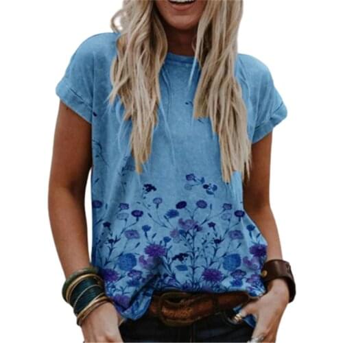 5XL Oversized Summer Tops 2021 New Women 3D Floral Print T Shirt Loose Plus Size Top Ladies Casual Short Sleeve O-Neck Tee Tops