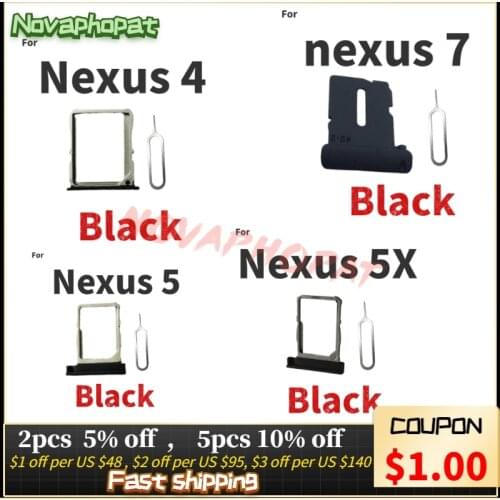 Novaphopat SIM Card Tray For LG Nexus 5 5X D820 D821 H791 4 E960 7 Sim Card Holder Slot Adapter Slot Reader + tracking