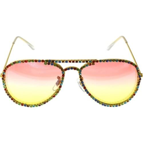 New Vintage Women Girls Crystal Decoration Sunglasses Retro Rhinestones Sunglasses Summer Beach Party Glasses Girls Gift