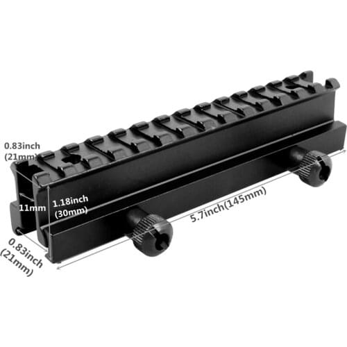 Hunting See Thru 13 Slots 30mm High Profile 21MM Picatinny Rail AR Riser Mount Weaver for Arigun Rifle Scope