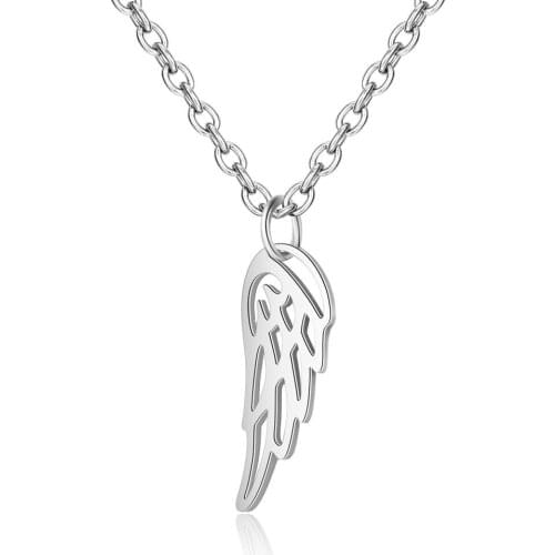 Europe and the United States hot titanium angel wing necklace female free flying fashion stainless steel pendant necklace