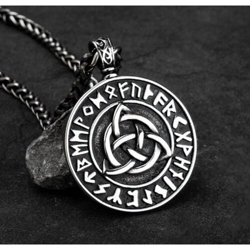 The Viking KNOT pendant Stainless steel viking words necklace for Men High quality Jewelry mygrillz