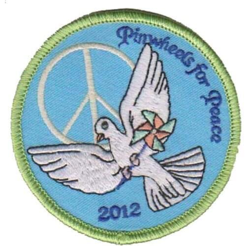 Pinwheels for Peace Embroidery Badge for Clothing Made by Twill with PVC Backing Customized & MOQ 50pcs free shipping