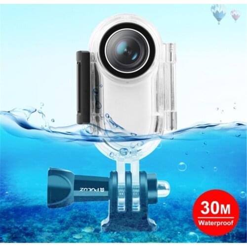 PULUZ 30m Underwater Waterproof Housing Protective Case for Insta360 GO 2 with Base Adapter & Screw Transparent