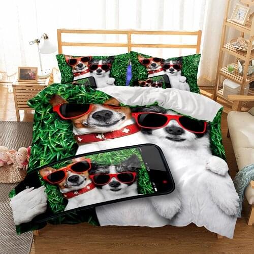 Dropshipping 3D Dog Monocerus Print Duvet cover set Bedclothes with pillowcase Home Textiles