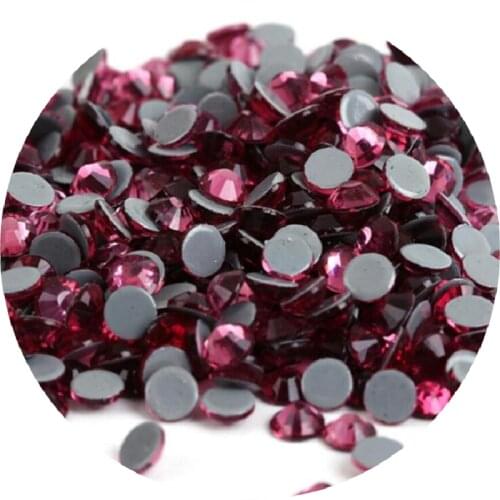 Rose Red Crystal Clear Super Bright Glass Hot fix Rhinestones Hight Quality Flatback For Fabric стразы Nail Art Decorations
