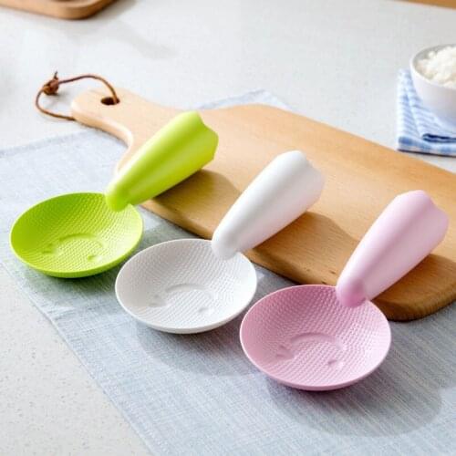 Cute Lovely Fashion smile Shaped Standing cute Rice Paddle Non Stick Spoon For Hot Sales pink kitchen accessories rice Scoop