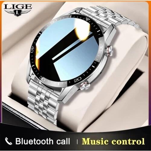 LIGE Smart Watch Men Bluetooth Call Custom Dial Full Touch Screen Waterproof Smartwatch For Android IOS Sports Fitness Tracker