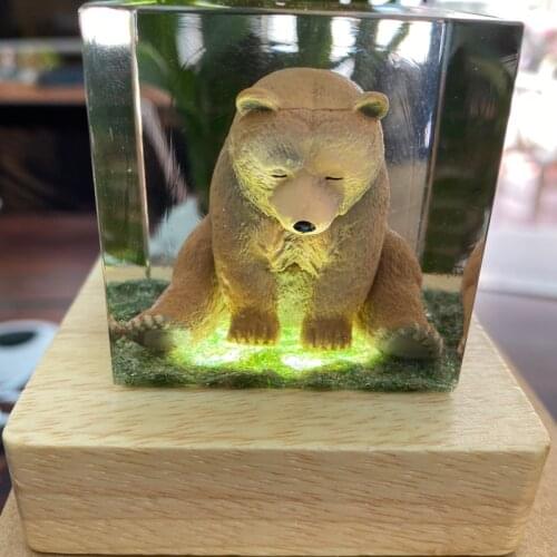 Cultural And Creative Products Handicrafts Resin Creative Gifts Sitting Serene Baby Bear Home Night Light Decoration