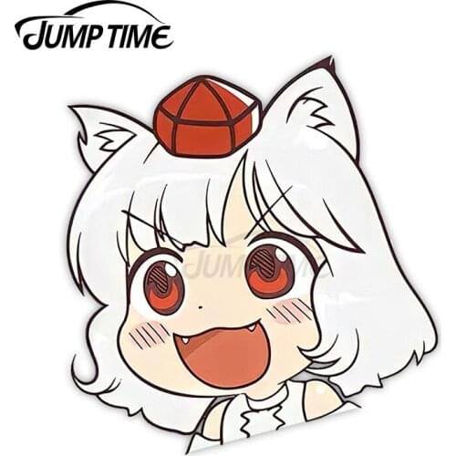 Jump Time 13cm x13cm Car Sticker Cute Anime Girl Decals Personality Motorcycle SUV JDM Waterproof Vinyl Car Accessories