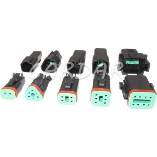 1 Set Deutsch DT Black Connector Waterproof Electrical Plug DT06/DT04 2/3/4/6/8 Pin Engine/Gearbox For Car Bus Motor Truck