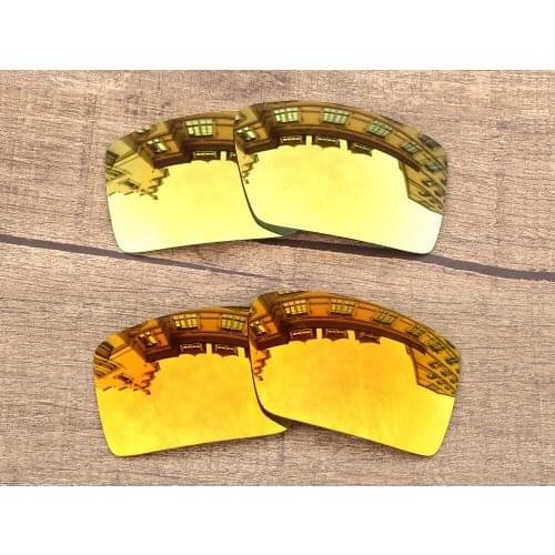 Vonxyz 2 Pairs Ruby Mirror & 24K Mirror Polycarbonate Replacement Lenses for-Oakley Eyepatch 2 Frame