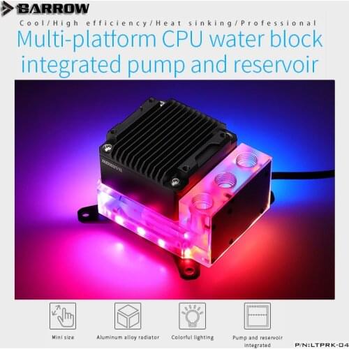 Barrow LTPRK-04 CPU water block integrated pump and reservoir,for INTEL/AMD/X99/X299,5V LED version