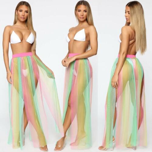 Women Sexy Beach Cover Up Skirt Lace Bikini Summer Dress Bathing Suit Swim Wear Maxi Wrap Skirt Bikini Beach Wear Sundress