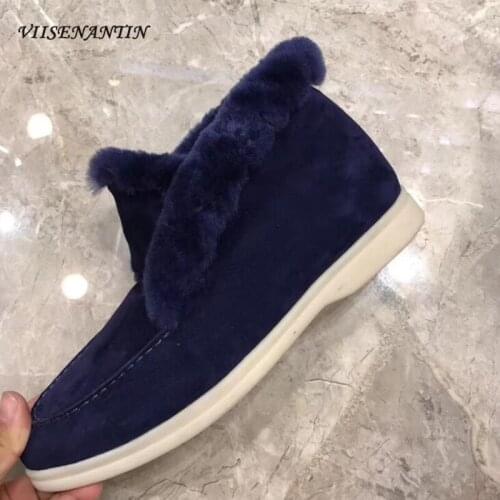 VIISENANTIN 2019 Winter Warm Snow High Top Shoes Non-slip Boots Flat Thick Boots Suede Woolen Botas Mujer High End Slip on Boot