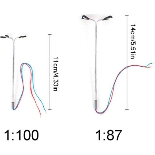 1:87/1:100 Scale Model 4 LED Luminous Street Lamp Lamppost Landscape Light DIY Train Model Decoration Building Sand Table C5AF