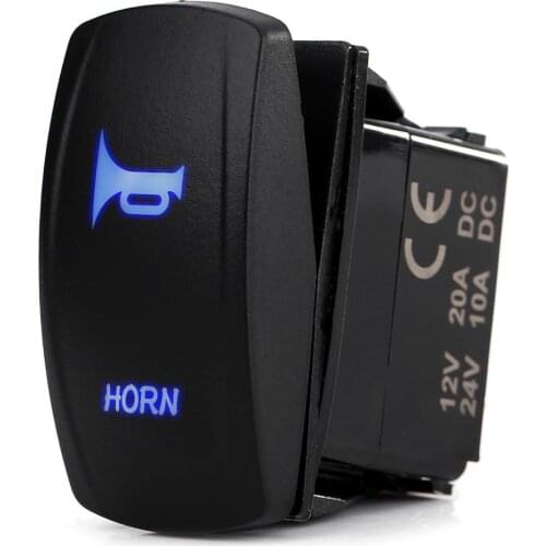 12V-24V 3 Pin Horn On-Off Rocker Toggle Switch for Car Caravan RV Boat Marine Car Rocker Switch Blue LED