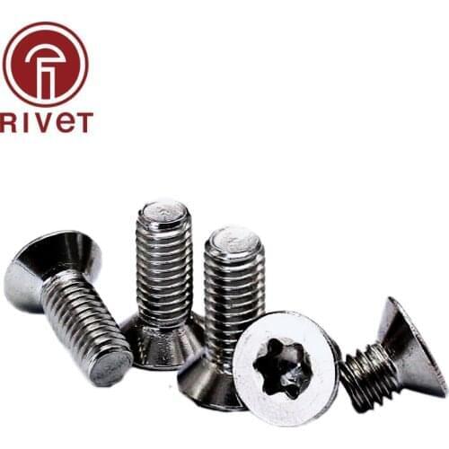 316 A4-70 GB2673 M3 M4 M5 M6 Stainless Steel Torx Countersunk Screw Six-Lobe Flat Head Machine Security Screws 20/50/100 PCS
