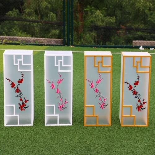 40/60/80cm wedding wrought iron props Chinese film road lead wedding scene decoration embroidery plum square column road layout