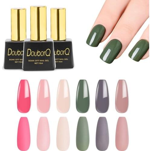 6color/lot Gel Nail Varnish UV Gel Polish Soak Off Gel Lacquer Semi Permanent Hybrid Painting For Home Use Decals Top Coat