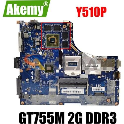 Akemy VIQY1 NM-A032 For Lenovo Y510P Laptop Motherboard 11S 90003631 90003632 PGA947 GT755M 2G DDR3 100% Free Shipping