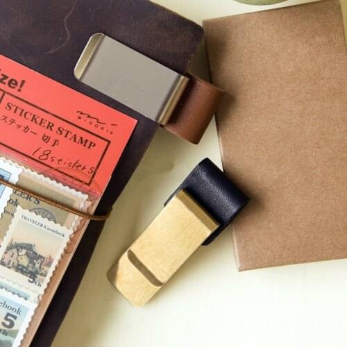 Travelers notebook travel notebook vintage cowhide diary portcrayon purse metal copper / stainless steel clamp