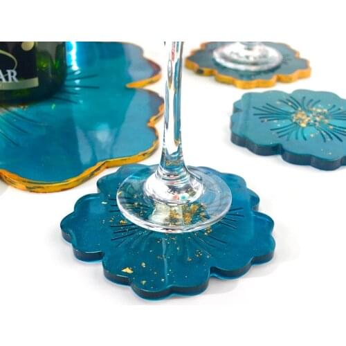 Epoxy Resin Molds For Craft Coaster Jewelry Making Tools Resin Mold DIY Sakura Tea Tray Coaster/Flower Plate Dish Silicone Mold