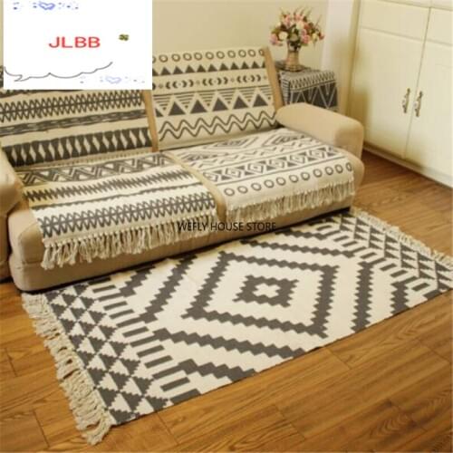 Cotton Soft Tassel Home Carpets For Living Room Bedroom Kid Room Decorate Home Carpet Floor Door Mat Simple Nordic Area Rug Mat