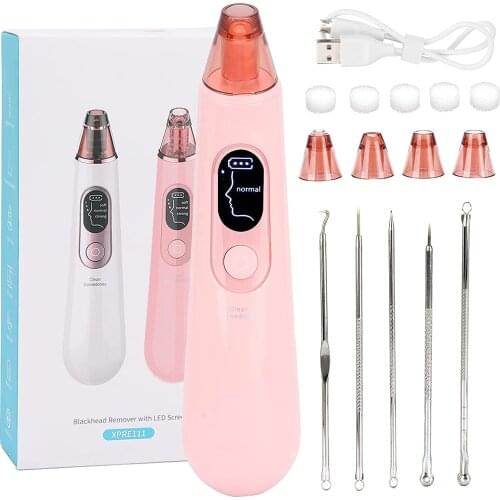 Blackhead Remover Vacuum Electric Blackhead Removal Tools Pore Cleaner Extractor Rechargeable Pore Vacuum with 4 Suction Probes