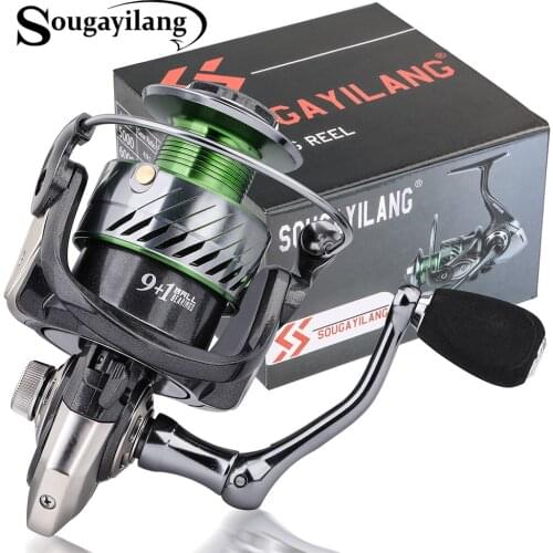 Sougayilang All Metal Spool Spinning Reel 9+1BB Metal Spool Fishing Reel 8KG Max Drag 5.2:1 4.9:1 Gear Ratio Carp Fishing Reel